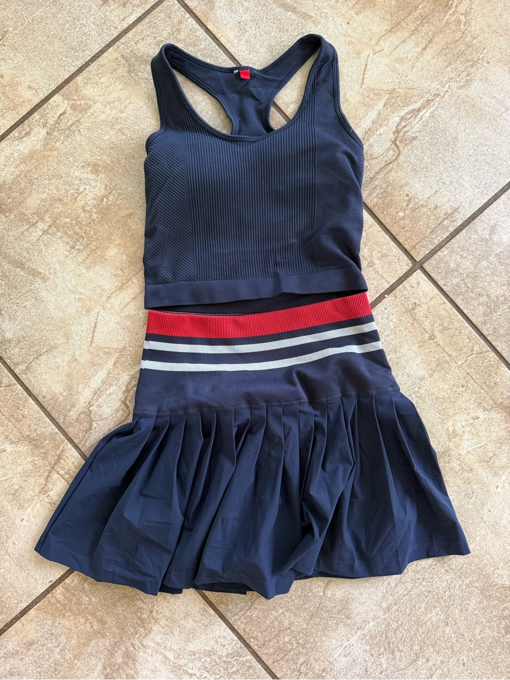 Wilson Navy Midtown Tennis Skirt with coordinating tank top - XS